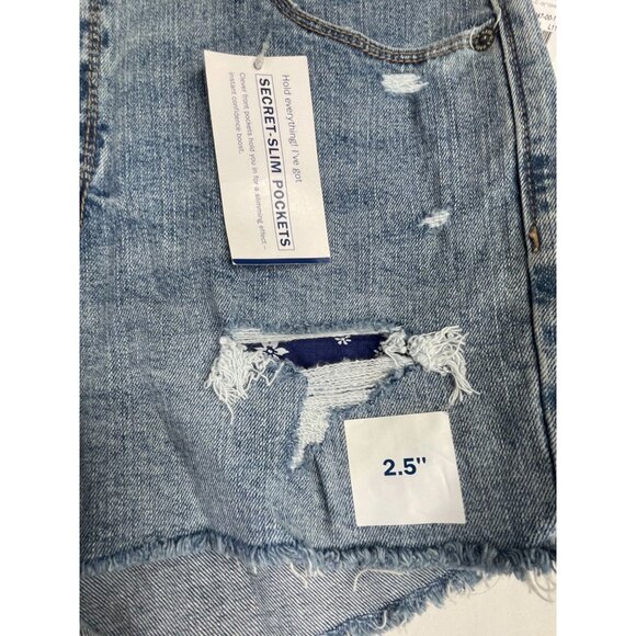 New Old Navy High Rise Secret Slim Pockets Shorts size 8 Blue - Picture 5 of 10